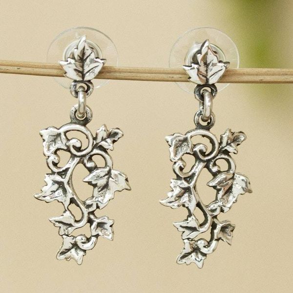 Alternate image for Grape Leaf Motif Earrings Between the Vines