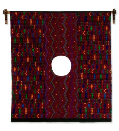 Alternate image for Handmade Cultural Art Cotton Wall Hanging Woman of Tactic