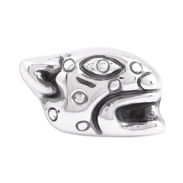 Alternate image for Unisex Handcrafted Sterling Silver Jaguar Head Cocktail Ring Prowl