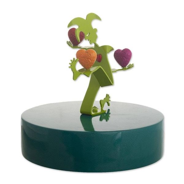 Alternate image for Green Aluminum Harlequin Juggling Hearts Sculpture Love Juggler