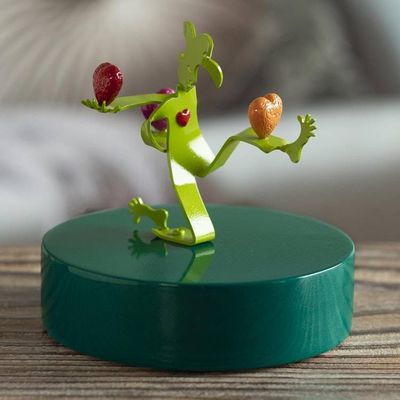Alternate image for Green Aluminum Harlequin Juggling Hearts Sculpture Love Juggler