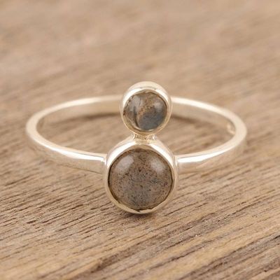 Primary image for Handmade Sterling Silver and Labradorite Cocktail Ring Dusky Moon