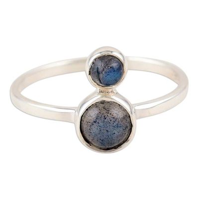 Alternate image for Handmade Sterling Silver and Labradorite Cocktail Ring Dusky Moon