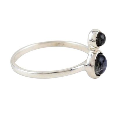 Alternate image for Handmade Sterling Silver and Labradorite Cocktail Ring Dusky Moon