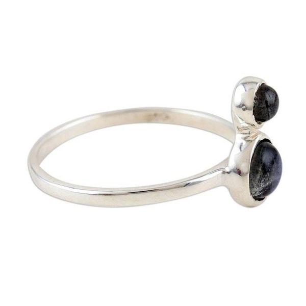 Alternate image for Handmade Sterling Silver and Labradorite Cocktail Ring Dusky Moon