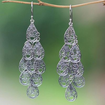 Primary image for Fair Trade Womens Sterling Silver Filigree Earrings Infinite Finesse