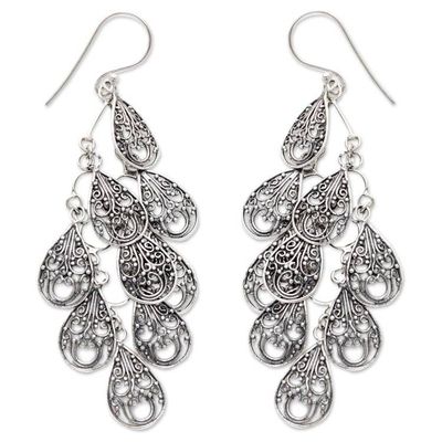 Alternate image for Fair Trade Womens Sterling Silver Filigree Earrings Infinite Finesse
