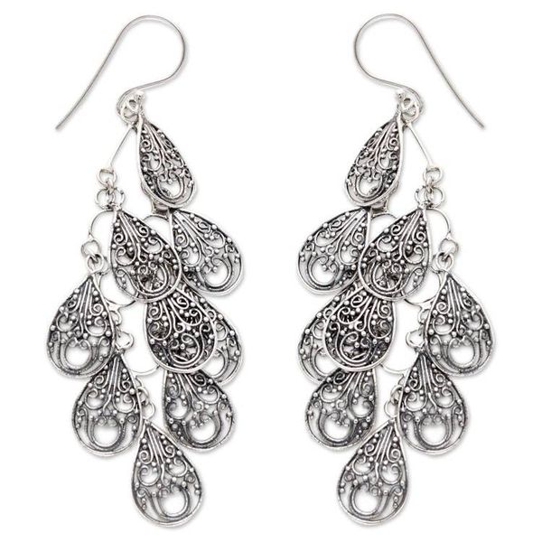 Alternate image for Fair Trade Womens Sterling Silver Filigree Earrings Infinite Finesse
