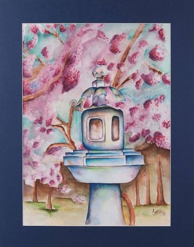 Primary image for Signed Realist Painting of a Zen Garden from India Zen Garden