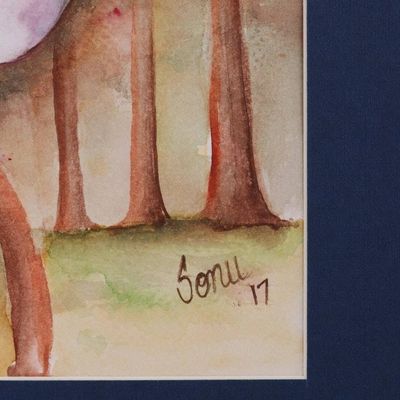Alternate image for Signed Realist Painting of a Zen Garden from India Zen Garden