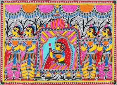 Primary image for Bridal Procession Madhubani Painting from India Doli Kahar