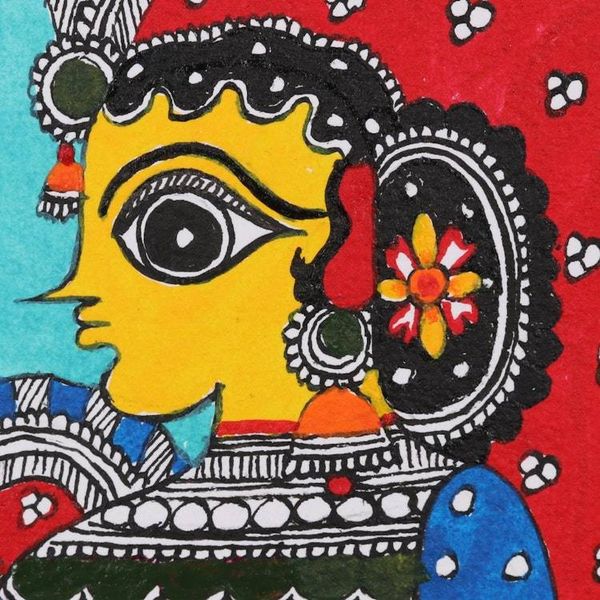 Alternate image for Bridal Procession Madhubani Painting from India Doli Kahar