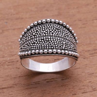 Primary image for Dot Pattern Sterling Silver Band Ring from Java Balinese Dots
