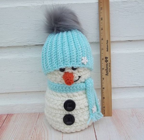 Alternate image for Cool Crochet Snowman in Aqua