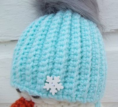 Alternate image for Cool Crochet Snowman in Aqua