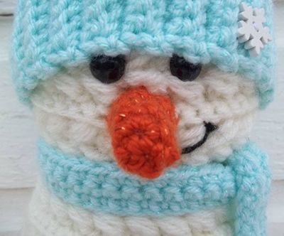 Alternate image for Cool Crochet Snowman in Aqua