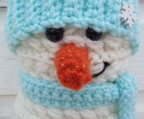 Alternate image for Cool Crochet Snowman in Aqua