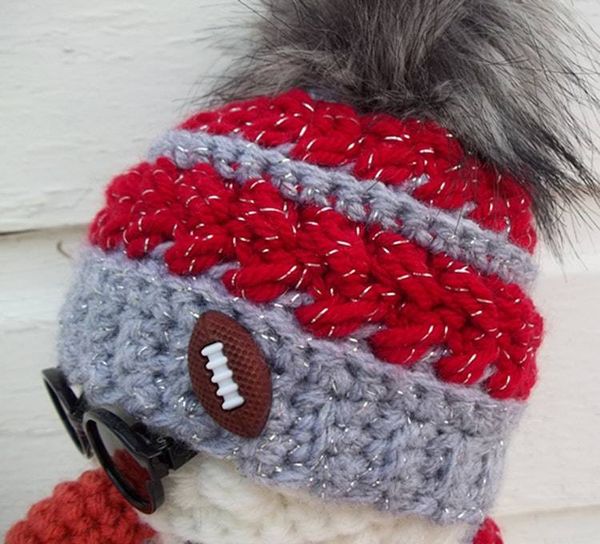 Alternate image for Cool Crochet Snowman in Red and Gray