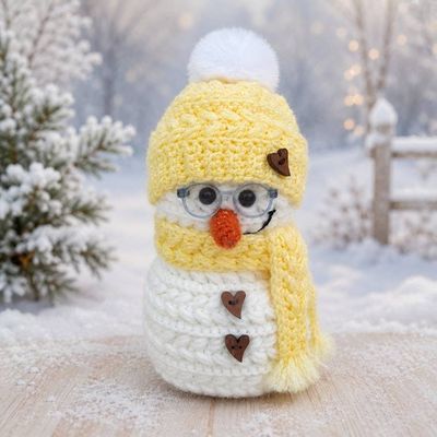 Primary image for Cool Crochet Snowman in Yellow