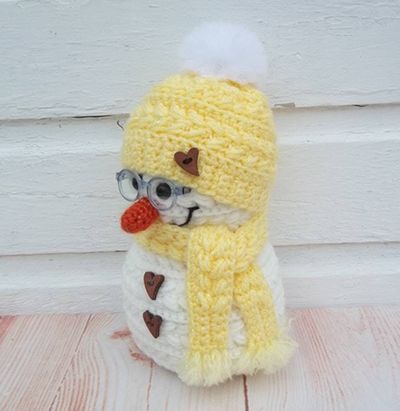 Alternate image for Cool Crochet Snowman in Yellow