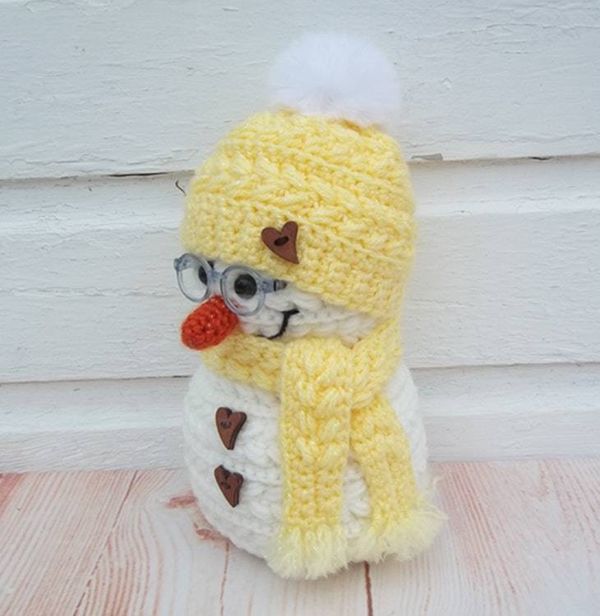Alternate image for Cool Crochet Snowman in Yellow