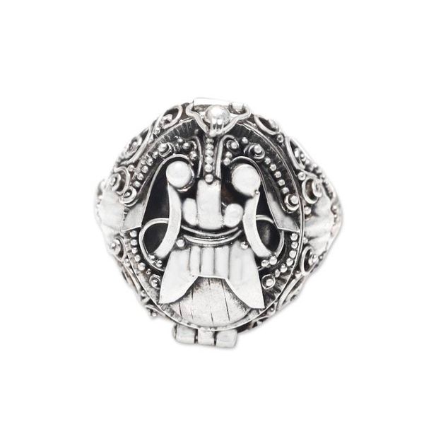 Alternate image for Mens Sterling Silver Locket Ring Scared Ranga