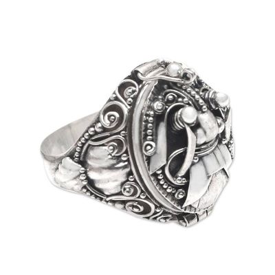 Alternate image for Mens Sterling Silver Locket Ring Scared Ranga