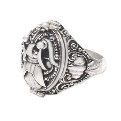 Alternate image for Mens Sterling Silver Locket Ring Scared Ranga