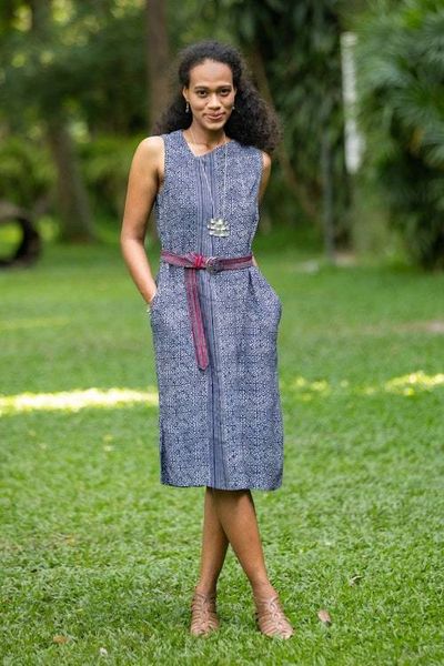 Primary image for Hmong Batik Cotton Sheath Dress New Tradition