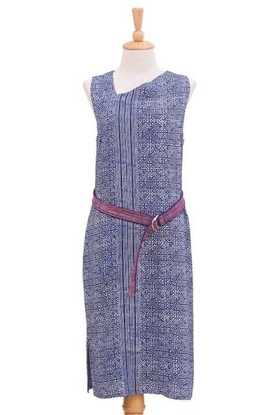 Alternate image for Hmong Batik Cotton Sheath Dress New Tradition