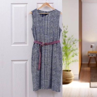Alternate image for Hmong Batik Cotton Sheath Dress New Tradition