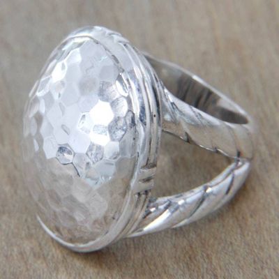 Primary image for Sterling Silver Domed Ring Hand Crafted from Bali Jewelry Plateau