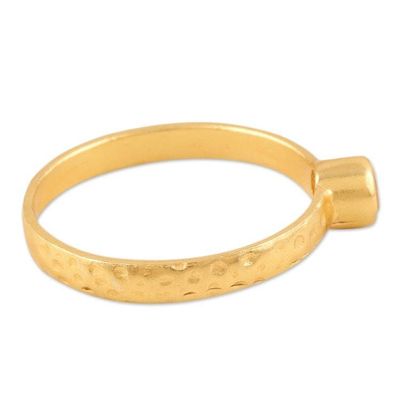 Alternate image for Citrine Ring in 22k Gold Plated Sterling Moon Over Jaipur