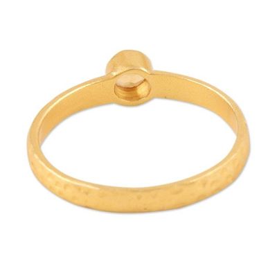 Alternate image for Citrine Ring in 22k Gold Plated Sterling Moon Over Jaipur