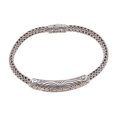 Alternate image for Sterling Silver Pendant Bracelet with Gold Accents Lined Beauty