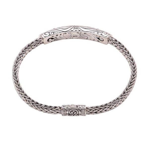 Alternate image for Sterling Silver Pendant Bracelet with Gold Accents Lined Beauty