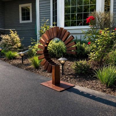 Alternate image for Arc – Handcrafted Modern Steel Garden Sculpture | Rusted Outdoor Yard Art
