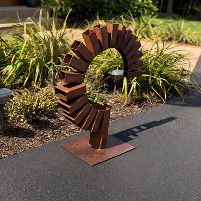 Alternate image for Arc – Handcrafted Modern Steel Garden Sculpture | Rusted Outdoor Yard Art
