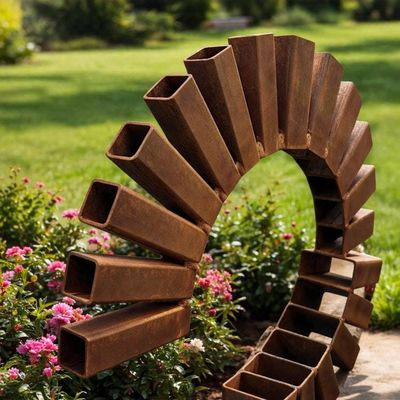 Alternate image for Arc – Handcrafted Modern Steel Garden Sculpture | Rusted Outdoor Yard Art
