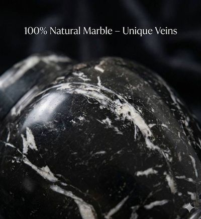 Alternate image for Zuri Black Zebra Marble Urn for Child or Pet Ashes – Handcrafted Natural Stone Memorial Urn