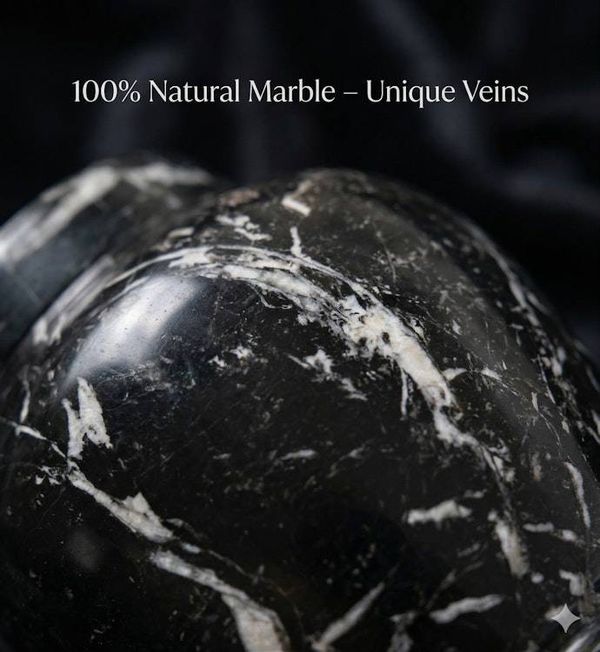 Alternate image for Zuri Black Zebra Marble Urn for Child or Pet Ashes – Handcrafted Natural Stone Memorial Urn