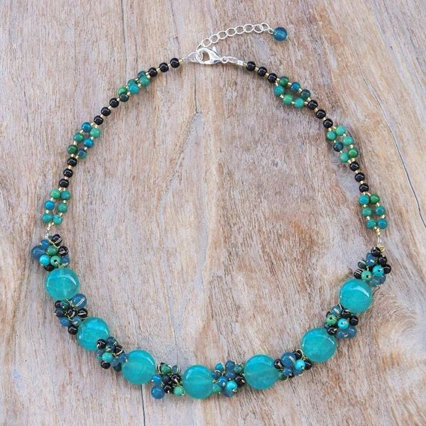Alternate image for Thai Quartz and Serpentine Beaded Necklace Into the Oracle