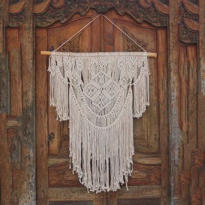 Alternate image for Handcrafted Cotton Wall Hanging from Bali Bali Fringe