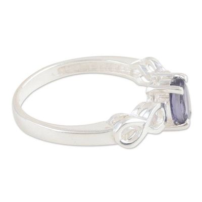 Alternate image for Iolite and Sterling Silver Single Stone Ring from India Infinity Blue