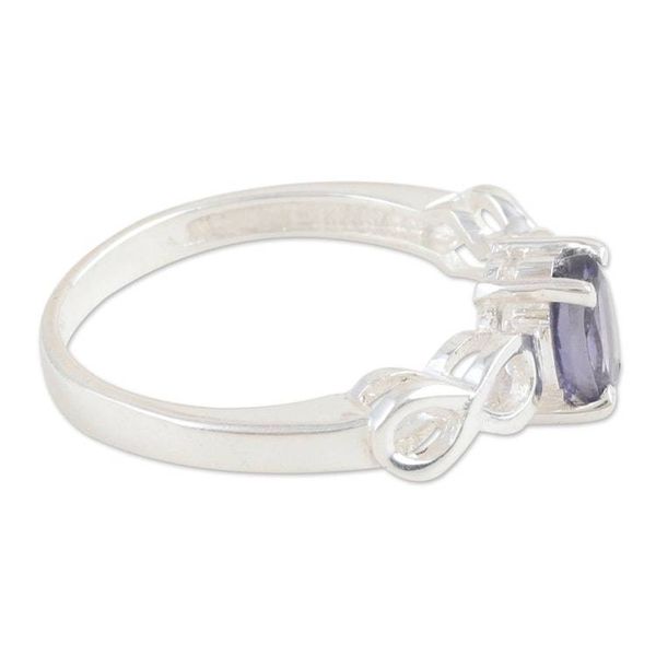 Alternate image for Iolite and Sterling Silver Single Stone Ring from India Infinity Blue
