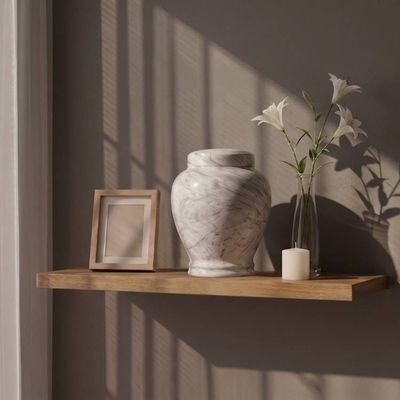 Alternate image for Luna Carrara White Marble Cremation Urn for Human Ashes – Handcrafted Natural Stone Memorial Urn
