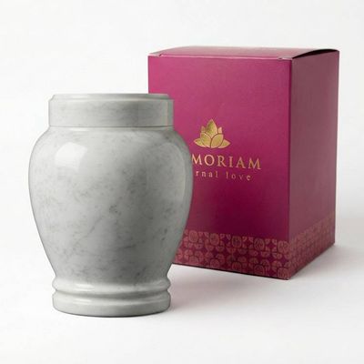 Alternate image for Luna Carrara White Marble Urn for Child or Pet Ashes – Handcrafted Natural Stone Memorial Urn