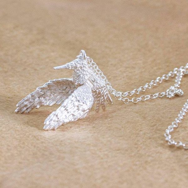 Alternate image for Artisan Crafted Hummingbird Necklace Fast Flight