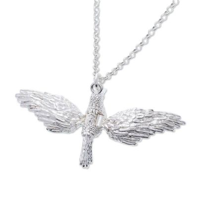 Alternate image for Artisan Crafted Hummingbird Necklace Fast Flight