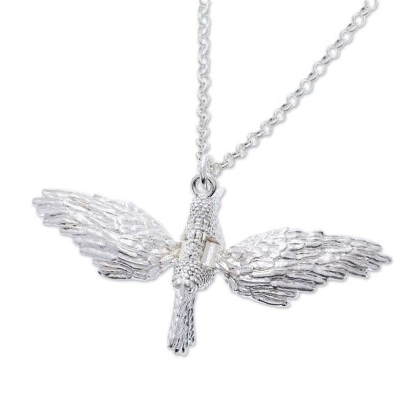 Alternate image for Artisan Crafted Hummingbird Necklace Fast Flight